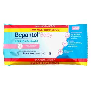 LENÇO UMEDECIDO BEPANTOL BABY HIPOALERGÊNICO COM PRÓ VITAMINA B5 SEM FRAGRÂNCIA COM 96 UNIDADES