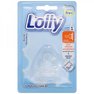 BICO DE MAMADEIRA LOLLY ORTO DE SILICONE TAMANHO 1 