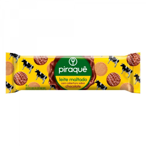 BISCOITO PIRAQUE LEITE MALTADO RECHEADO COM CHOCOLATE 85G