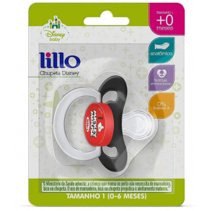 CHUPETA LILLO ORTODÔNTICA SILICONE DISNEY MICKEY MOUSE TAM 1 - 0 A 6 MESES 