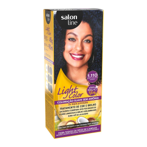COLORAÇÃO SUAVE SALON LINE LIGHT COLOR 1.110 PRETO AZULADO INTENSO COM 1 UNIDADE