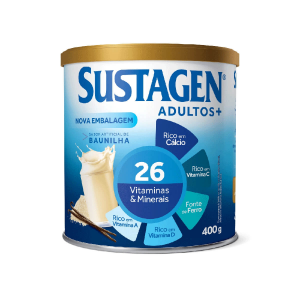 COMPLEMENTO ALIMENTAR SUSTAGEN ADULTOS+ SABOR BAUNILHA COM 400G