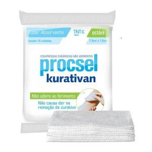 COMPRESSA DE GAZE PROCSEL KURATIVAN COM 10 UNIDADES
