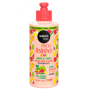 CREME PARA PENTEAR INFANTIL MEU LISINHO KIDS CABELOS LISOS COM 250ML SALON LINE 