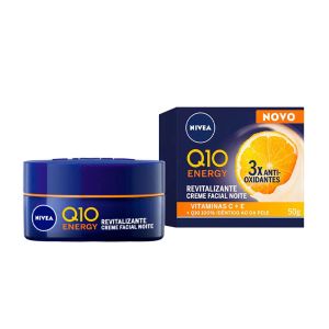 CREME FACIAL ANTISSINAIS NOITE NIVEA Q10 ENERGY VITAMINA C COM 50G