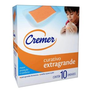 CURATIVO TRANSPARENTE CREMER EXTRA GRANDE FLEXÍVEL COM 10 UNIDADES