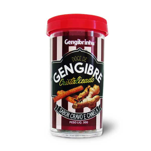 DOCE DE GENGIBRE CRISTALIZADO CRAVO E CANELA GENGIBRINHA 30G