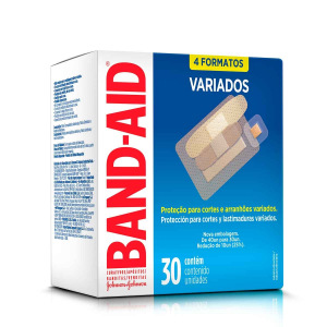 BAND-AID CURATIVOS TAMANHOS VARIADOS COM 30 UNIDADES