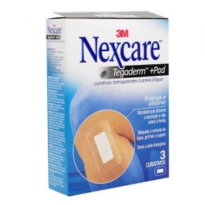 CURATIVO  TRANSPARENTE NEXCARE TEGADERM COM PAD 3 UNIDADES