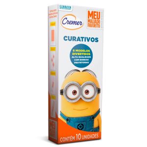 CURATIVO INFANTIL CREMER MINIONS FLEXÍVEL COM 10 UNIDADES