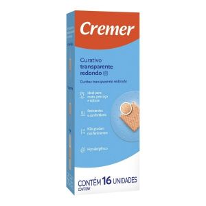 CURATIVO CREMER REDONDO TRANSPARENTE COM 16 UNIDADES