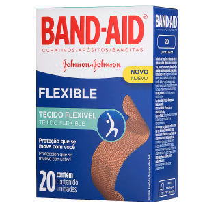 CURATIVO BAND-AID FLEXÍVEL COM 20 UNIDADES