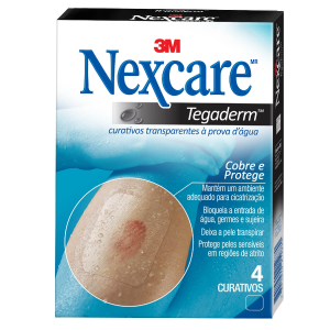 CURATIVO GRANDE 3M NEXCARE TEGADERM SEM PAD TRANSPARENTE COM 4 UNIDADES