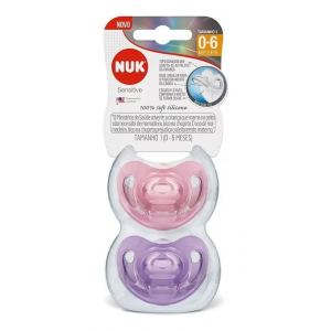 KIT 2 CHUPETAS SENSITIVE SOFT 100% SILICONE MENINA