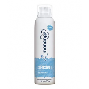 DESODORANTE AEROSSOL ANTITRANSPIRANTE MONANGE SEM PERFUME FEMININO SENSÍVEL 150ML