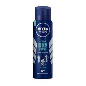 DESODORANTE ANTITRANSPIRANTE AEROSOL NIVEA MEN ACTIVE DRY FRESH 48H COM 150ML