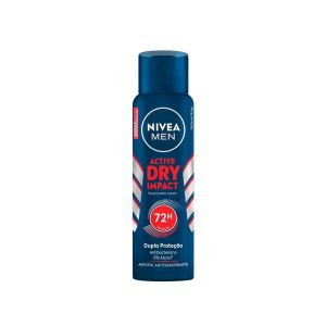 DESODORANTE ANTITRANSPIRANTE AEROSOL NIVEA MEN ACTIVE DRY IMPACT MASCULINO COM 150ML