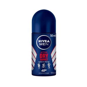 DESODORANTE NIVEA MEN DRY IMPACT ROLL-ON ANTITRANSPIRANTE SEM ÁLCOOL COM 50ML