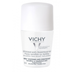 DESODORANTE VICHY PELES SENSÍVEIS ROLL-ON ANTITRANSPIRANTE COM 50ML