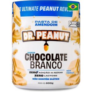 PASTA DE AMENDOIM CHOCOLATE BRANCO COM WHEY PROTEIN DR.PEANUT COM 600G