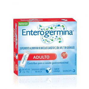 PROBIÓTICO ENTEROGERMINA ADULTO COM 9 SACHÊS SABOR LARANJA