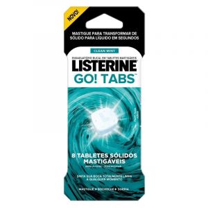 ENXAGUANTE BUCAL LISTERINE GO CLEAN MINT 4 TLABETES MASTIGAVEIS