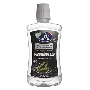 ENXAGUATÓRIO BUCAL COM FLÚOR HI CLEAN FREEGELLS EXTRA FORTE COM 500ML
