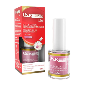 BASE E ESMALTE FORTALECEDOR DE UNHAS LAKESIA DUO ROSA LICHIA COM 9ML