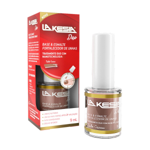 BASE E ESMALTE FORTALECEDOR DE UNHAS LAKESIA DUO NUDE CACAU COM 9ML La Kesia