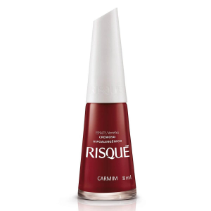 ESMALTE CREMOSO RISQUÉ CARMIM HIPOALERGÊNICO COM 8ML