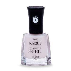 ESMALTE RISQUÉ DIAMOND GEL CHÁ BRANCO HIPOALERGÊNICO COM 9,5ML