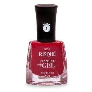 ESMALTE RISQUÉ DIAMOND GEL VERMELHO CEREJA HIPOALERGÊNICO COM 9,5ML