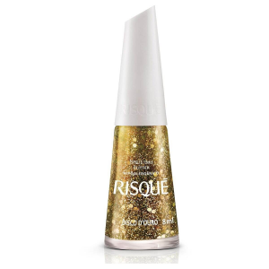 ESMALTE RISQUÉ DISCO D'OURO EFEITO GLITTER COM 8ML