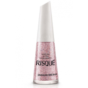ESMALTE RISQUÉ EFEITOS GLITTER GRANULADO ROSE HIPOALERGÊNICO COM 8ML