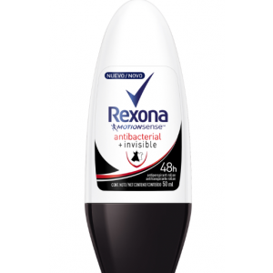 REXONA WOMEN ANTIBACTERIAL + INVISIBLE DESODORANTE ROLL-ON FEMININO COM 50ML
