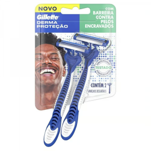 APARELHO PARA BARBEAR GILLETTE DERMA PROTEÇÃO 2UN