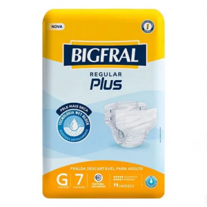 FRALDA ADULTA BIGFRAL REGULAR PLUS G 7 UNIDADES