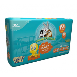 FRALDA BABY LOONEY TUNES MEGA M 38 UNIDADES