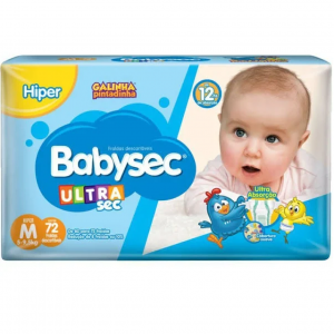 FRALDA BABYSEC HIPER M 72UN