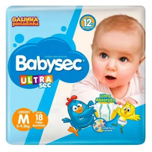 FRALDA BABYSEC ULTRASEC JUMBINHO M 18 UNIDADES