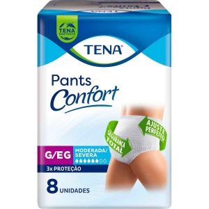 FRALDA CALÇA GERIÁTRICA UNISSEX TENA PANTS CONFORT G/EG 8 UNIDADES