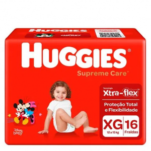 FRALDA DESCARTÁVEL HUGGIES SUPREME CARE JUMBO XG 16 UNIDADES