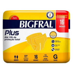 FRALDA GERIÁTRICA BIGFRAL PLUS G 16 UNIDADES