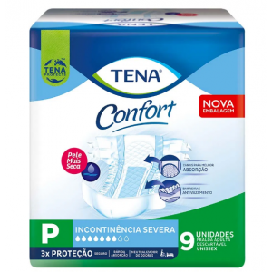 FRALDA GERIÁTRICA TENA CONFORT TAMANHO P - 9 UNIDADES