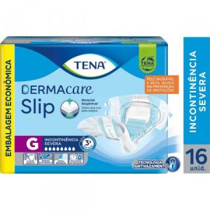 FRALDA GERIÁTRICA TENA SLIP DERMACARE G UNISSEX 16 UNIDADES