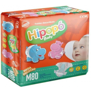 FRALDA HIPOPO BABY MEGA M COM 80 UNIDADES