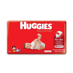 FRALDA HUGGIES SUPREME CARE MEGA M 40 UNIDADES