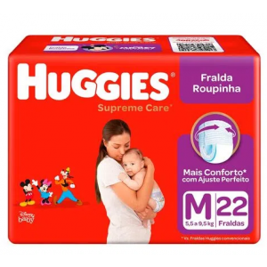 FRALDA HUGGIES SUPREME CARE ROUPINHA JUMBO M 22 UNIDADES