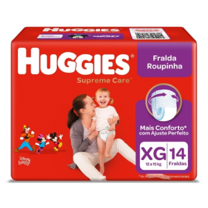 FRALDA HUGGIES SUPREME CARE ROUPINHA JUMBO XG 14 UNIDADES