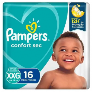 FRALDA PAMPERS CONFORT SEC XXG 16UN